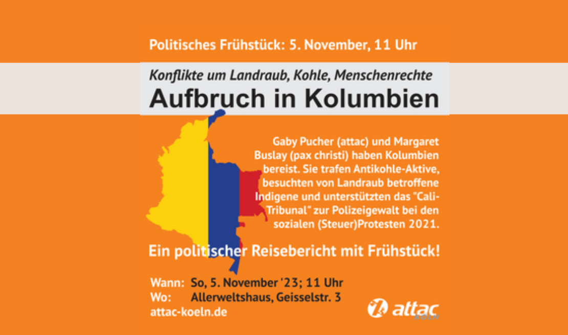 Politisches Frühstück mit Reiseberichten aus Kolumbien von attac